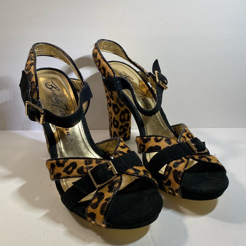Beverly Feldman Leopard Animal Print Heels Size 9M